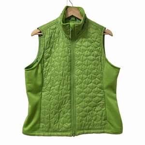 LL Bean Womens Thinsulate Quilted Puffer Vest Size‎ L Green Packable Outdoors